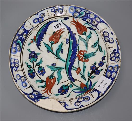 A 16th / 17th century Isnik dish Diameter 30cm